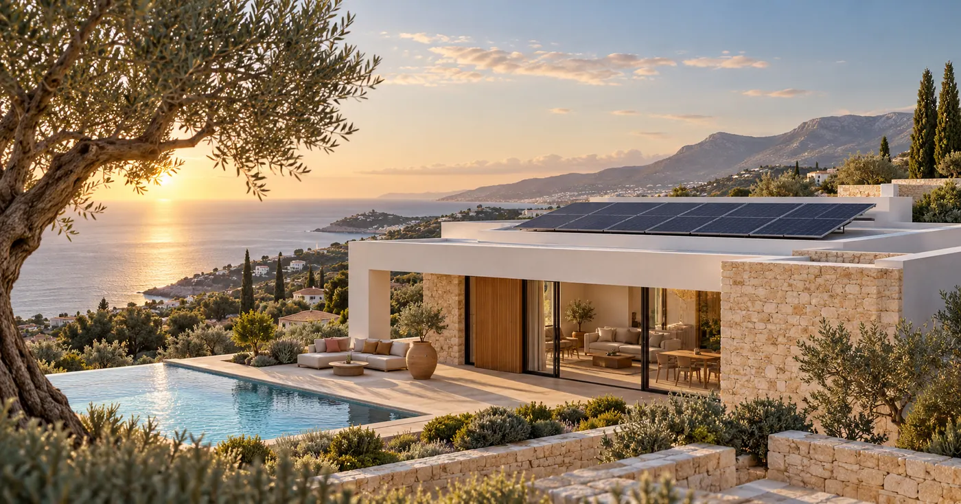 Concept illustration: Solar + battery storage